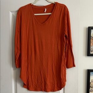 Cato Women's V-Neck Long Sleeve Top - Orange